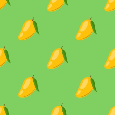 Mango meyveli vektör pürüzsüz desen. 