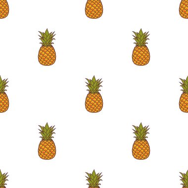 ananas desen vektör çizim.