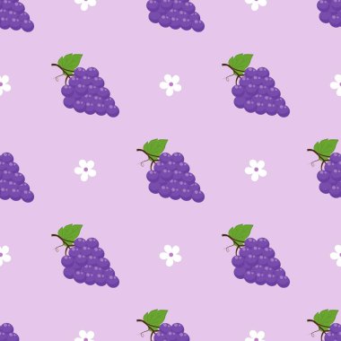 Kusursuz mor üzüm desenli tasarım vektörü