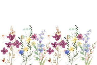 suluboya çiçek çerçevesi, tasarım için arkaplan.