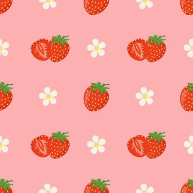 Vektörde Kusursuz Çilek Deseni