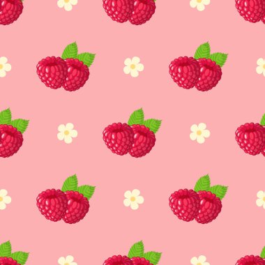 Ahududu dikişsiz desen basit illüstrasyon vektörü