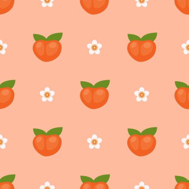 Afişler, kartlar, el ilanları, sosyal medya duvar kağıtları vs. için suluboya şeftali desenli kusursuz desen.