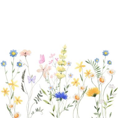 Tasarım için suluboya çiçekler arka plan vektörü.