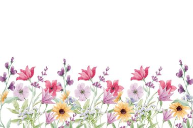 Tasarım için suluboya çiçekler arka plan vektörü.