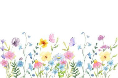 Tasarım için suluboya çiçekler arka plan vektörü.