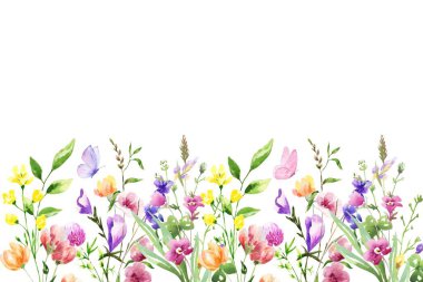 Tasarım için suluboya çiçekler arka plan vektörü.