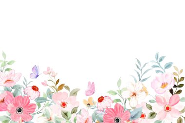 Tasarım için suluboya çiçekler arka plan vektörü.