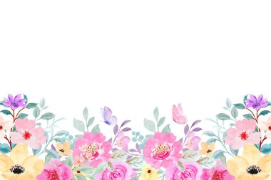 Tasarım için suluboya çiçekler arka plan vektörü.