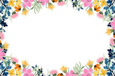 Tasarım için suluboya çiçekler arka plan vektörü.