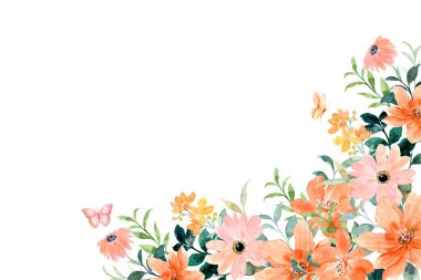 Düğün, doğum günü, kart, arkaplan, davetiye, duvar kağıdı, çıkartma, dekorasyon için suluboya çerçeve.