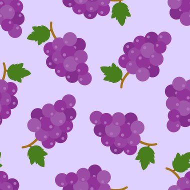 Kusursuz mor üzüm desenli tasarım vektörü, basit tatlı üzüm deseni