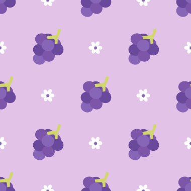 Kusursuz mor üzüm desenli tasarım vektörü, basit tatlı üzüm deseni