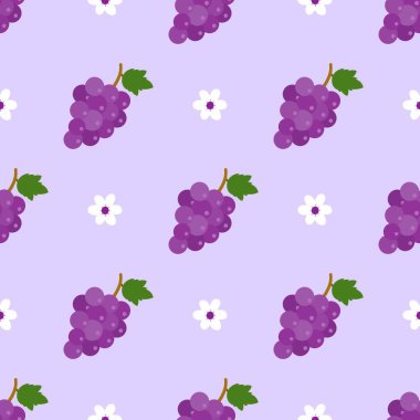 Kusursuz mor üzüm desenli tasarım vektörü, basit tatlı üzüm deseni