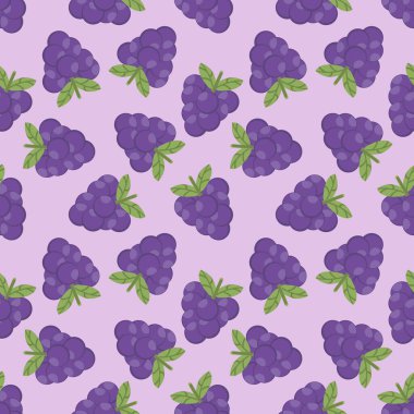 Kusursuz mor üzüm desenli tasarım vektörü, basit tatlı üzüm deseni