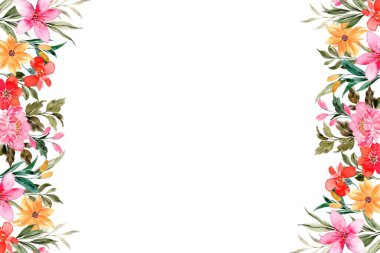 düğün, doğum günü, kart, arkaplan, davetiye, duvar kağıdı, çıkartma, dekorasyon vesaire için suluboya çiçek çerçevesi arka planı.