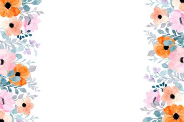düğün, doğum günü, kart, arkaplan, davetiye, duvar kağıdı, çıkartma, dekorasyon vesaire için suluboya çiçek çerçevesi arka planı.