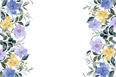 düğün, doğum günü, kart, arkaplan, davetiye, duvar kağıdı, çıkartma, dekorasyon vesaire için suluboya çiçek çerçevesi arka planı.