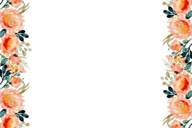 Suluboya renkli çiçek çerçevesi arkaplanı