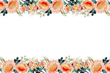 Suluboya renkli çiçek çerçevesi arkaplanı