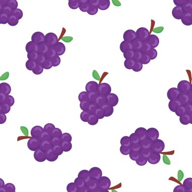 Kusursuz mor üzüm desenli tasarım vektörü