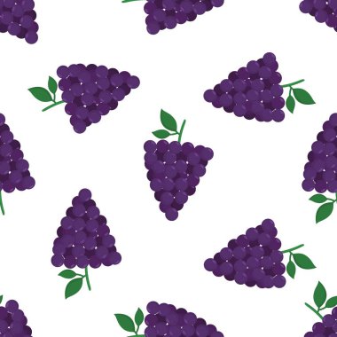 Kusursuz mor üzüm desenli tasarım vektörü