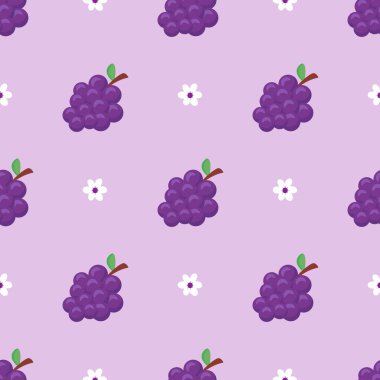 Kusursuz mor üzüm desenli tasarım vektörü