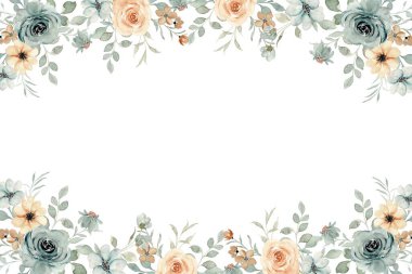 Düğün, doğum günü, kart, arkaplan, davetiye, duvar kağıdı, çıkartma, dekorasyon için suluboya çerçeve.