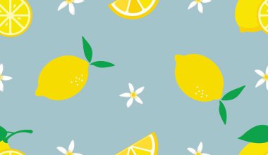 Kusursuz limon desenli yaz sarısı arka plan.