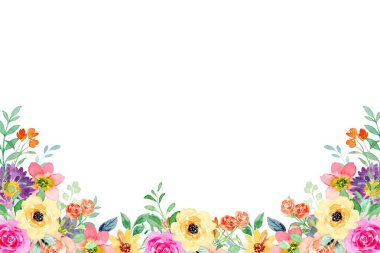 Düğün, doğum günü, kart, arkaplan, davetiye, duvar kağıdı, çıkartma, dekorasyon vesaire için suluboya pembe çiçek çerçevesi.