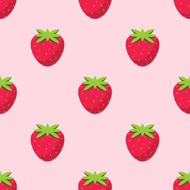 Vektörde Kusursuz Çilek Deseni