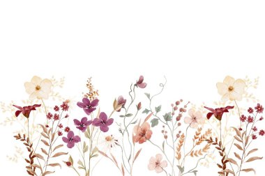 Tasarım için suluboya çiçek arka planı. Çiçek sınır çerçevesi şablonu.