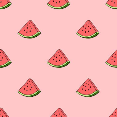 Karpuz deseni. Kusursuz vektör arkaplanı.