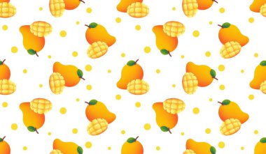 Mango meyveli, pürüzsüz bir şekil. Beyaz arka planda yaz tropikal meyveleri.