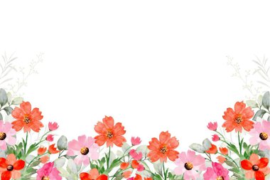 Tasarım için suluboya çiçekler arka plan vektörü.