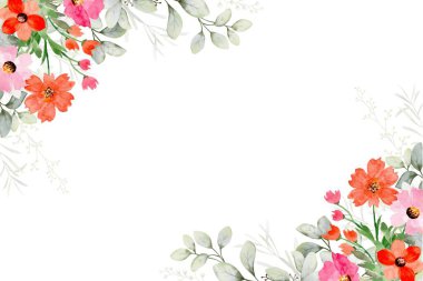 Tasarım için suluboya çiçekler arka plan vektörü.