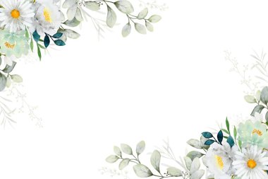 Tasarım için suluboya çiçekler arka plan vektörü.