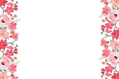 Tasarım için suluboya çiçekler arka plan vektörü.