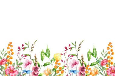 Tasarım için suluboya çiçekler arka plan vektörü.