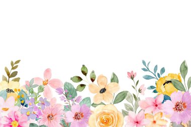 düğün, doğum günü, kart, arkaplan, davetiye, duvar kağıdı, çıkartma, dekorasyon için çiçek suluboya çerçevesi.