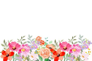 Tasarım için suluboya çiçekler arka plan vektörü.