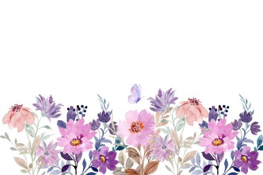 Tasarım için suluboya çiçekler arka plan vektörü.