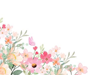 Tasarım için suluboya çiçekler arka plan vektörü.