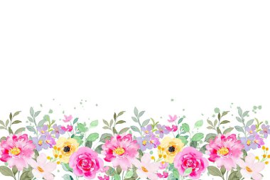 Tasarım için suluboya çiçekler arka plan vektörü.