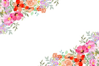 Tasarım için suluboya çiçekler arka plan vektörü.