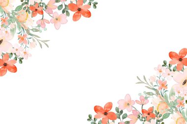 Tasarım için suluboya çiçekler arka plan vektörü.