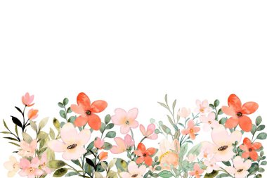 Tasarım için suluboya çiçekler arka plan vektörü.