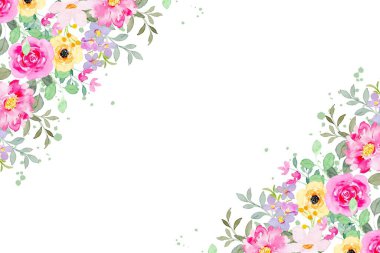 Tasarım için suluboya çiçekler arka plan vektörü.