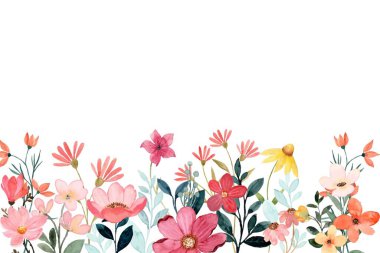 Tasarım için suluboya çiçekler arka plan vektörü.