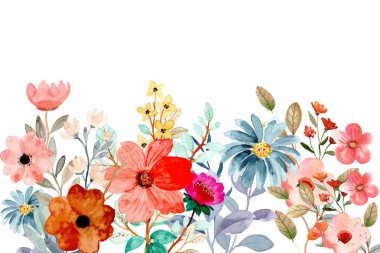 Tasarım için suluboya çiçekler arka plan vektörü.